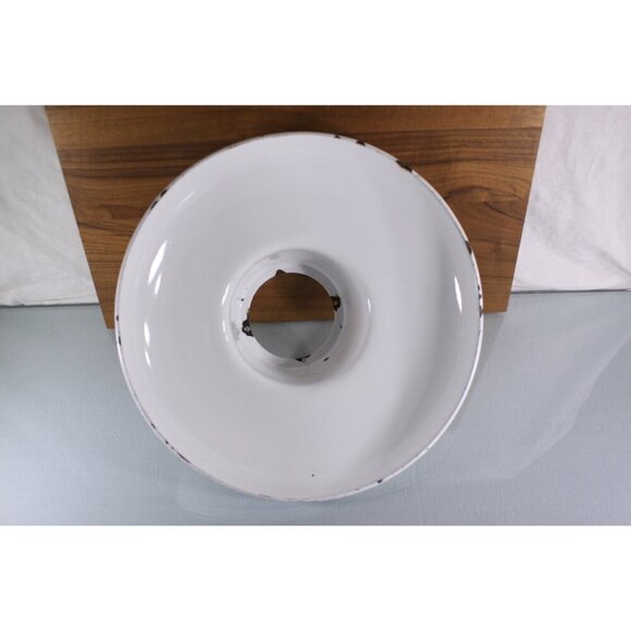 Vintage 16" Industrial Salvage Barn Light Shade in perfectly worn white enamel, - Picture 6 of 10